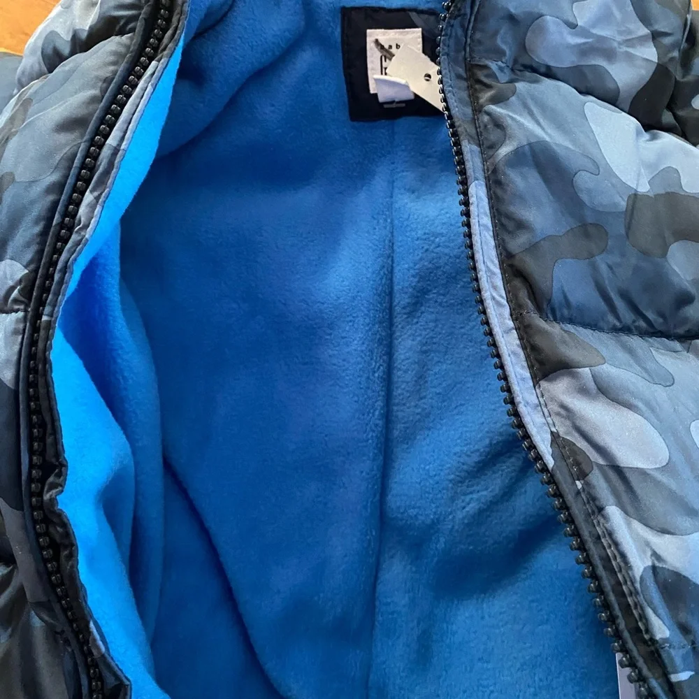 NWT Baby GAP blue‎ Camouflage  Snowsuit 3-6 months hooded